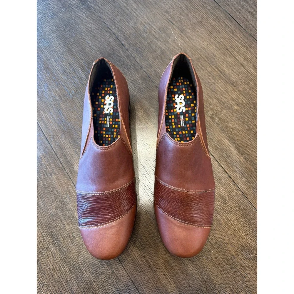 SAS Shoes Brown Leather Slip On Loafers Mens Comfort Triad Walkers Size‎ 12